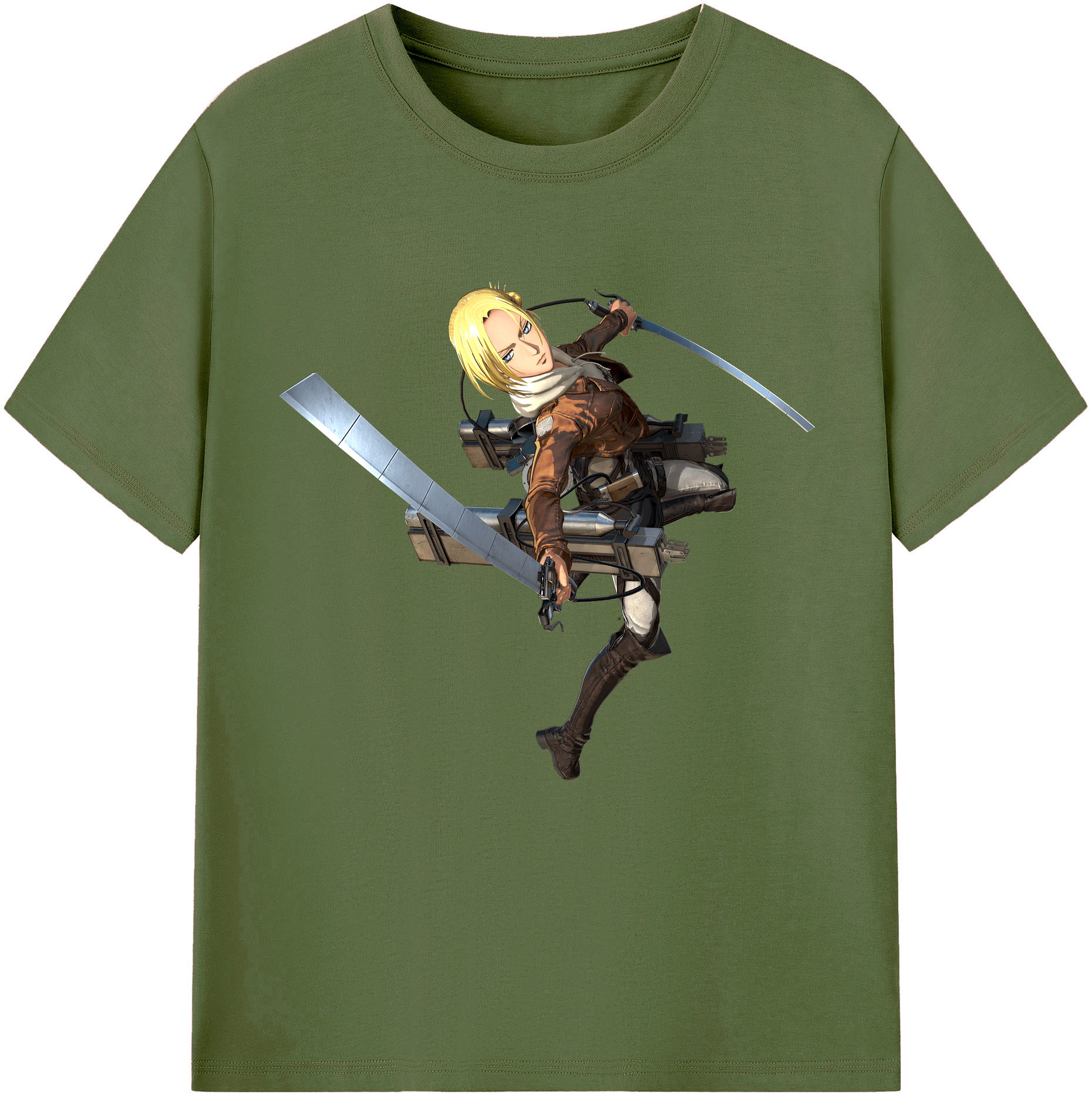 （画像用） 進撃の巨人 アニ・レオンハート Attack on Titan Annie Leonhart 綿100％半袖Tシャツ（フロントプリント）